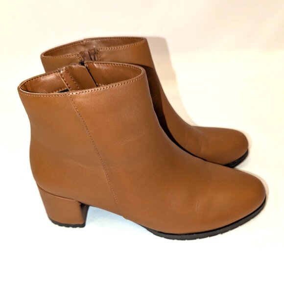 Naturalizer | WIDE Bay Weatherproof Leather Ankle Boots Cider Spice Brown | 7.5W - Picture 4 of 12